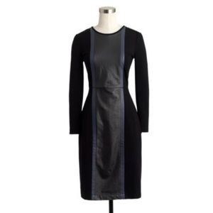 J. Crew Leather Panel Front Scuba Dress
